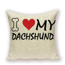 Cargar imagen en el visor de la galería, Dachshund Linen Cushion Covers-Furbaby Friends Gifts