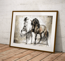 Charger l'image dans la galerie, 'Determination' Canvas Oil Neutral Horse Print-Furbaby Friends Gifts