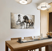 Charger l'image dans la galerie, 'Determination' Canvas Oil Neutral Horse Print-Furbaby Friends Gifts