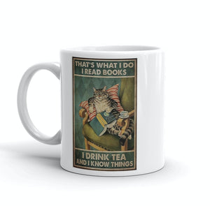 'Drink Tea and Know Things' Ceramic Mug-Furbaby Friends Gifts