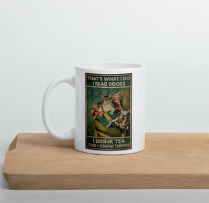 'Drink Tea and Know Things' Ceramic Mug-Furbaby Friends Gifts
