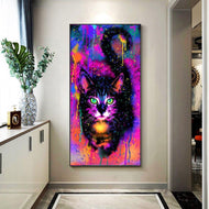 'Emerald Eyes' Vibrant Canvas Oil Print-Furbaby Friends Gifts