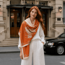 Load image into Gallery viewer, Equestrian Print Cashmere Pashminas-Furbaby Friends Gifts