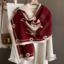 Load image into Gallery viewer, Equestrian Print Cashmere Pashminas-Furbaby Friends Gifts
