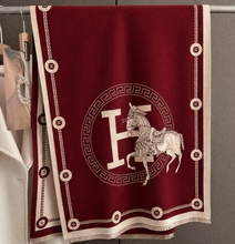 Load image into Gallery viewer, Equestrian Print Cashmere Pashminas-Furbaby Friends Gifts