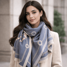 Load image into Gallery viewer, Equestrian Print Cashmere Pashminas-Furbaby Friends Gifts