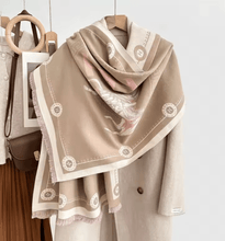 Load image into Gallery viewer, Equestrian Print Cashmere Pashminas-Furbaby Friends Gifts