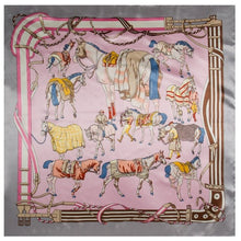 Laden Sie das Bild in den Galerie-Viewer, Large Equestrian Print Silky Scarves-Furbaby Friends Gifts