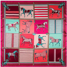 Cargar imagen en el visor de la galería, Large Equestrian Print Silky Scarves-Furbaby Friends Gifts