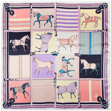 Charger l&#39;image dans la galerie, Large Equestrian Print Silky Scarves-Furbaby Friends Gifts
