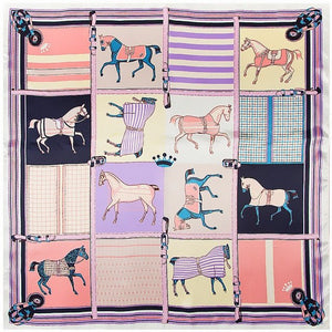 Large Equestrian Print Silky Scarves-Furbaby Friends Gifts