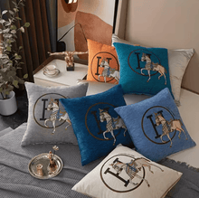 Load image into Gallery viewer, Equestrian Print Super-Soft Cushion Covers-Furbaby Friends Gifts