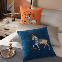 Load image into Gallery viewer, Equestrian Print Super-Soft Cushion Covers-Furbaby Friends Gifts
