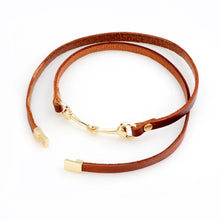 Load image into Gallery viewer, Equestrian Snaffle Bit Leather Bracelet-Furbaby Friends Gifts