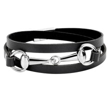 Cargar imagen en el visor de la galería, Equestrian Snaffle Bit Leather Bracelet-Furbaby Friends Gifts