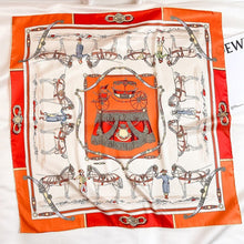 Afbeelding in Gallery-weergave laden, Equestrian Twill Silk Square Scarf-Furbaby Friends Gifts