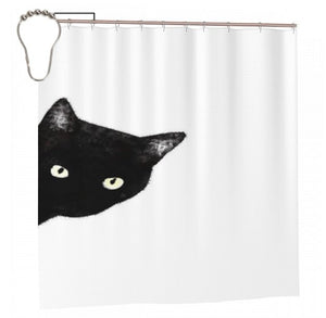 'Eye Spy' Cat Shower Curtains-Furbaby Friends Gifts