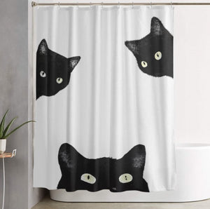 'Eye Spy' Cat Shower Curtains-Furbaby Friends Gifts