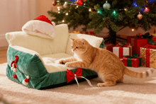 Laden Sie das Bild in den Galerie-Viewer, Festive Cat/ Small Dog Sofa Bed-Furbaby Friends Gifts