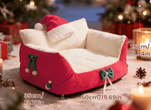 Laden Sie das Bild in den Galerie-Viewer, Festive Cat/ Small Dog Sofa Bed-Furbaby Friends Gifts