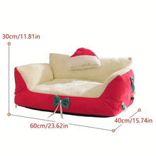 Laden Sie das Bild in den Galerie-Viewer, Festive Cat/ Small Dog Sofa Bed-Furbaby Friends Gifts