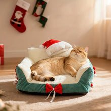Laden Sie das Bild in den Galerie-Viewer, Festive Cat/ Small Dog Sofa Bed-Furbaby Friends Gifts
