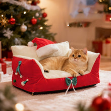 Laden Sie das Bild in den Galerie-Viewer, Festive Cat/ Small Dog Sofa Bed-Furbaby Friends Gifts