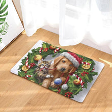 Cargar imagen en el visor de la galería, Festive Puppies Wreath Mats &amp; Cushions-Furbaby Friends Gifts