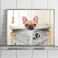 'Frenchie en Suite' Cloakroom Oil Print-Furbaby Friends Gifts
