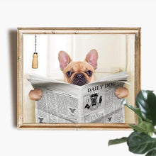 Load image into Gallery viewer, &#39;Frenchie en Suite&#39; Cloakroom Oil Print-Furbaby Friends Gifts