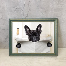 Load image into Gallery viewer, &#39;Frenchie en Suite&#39; Cloakroom Oil Print-Furbaby Friends Gifts