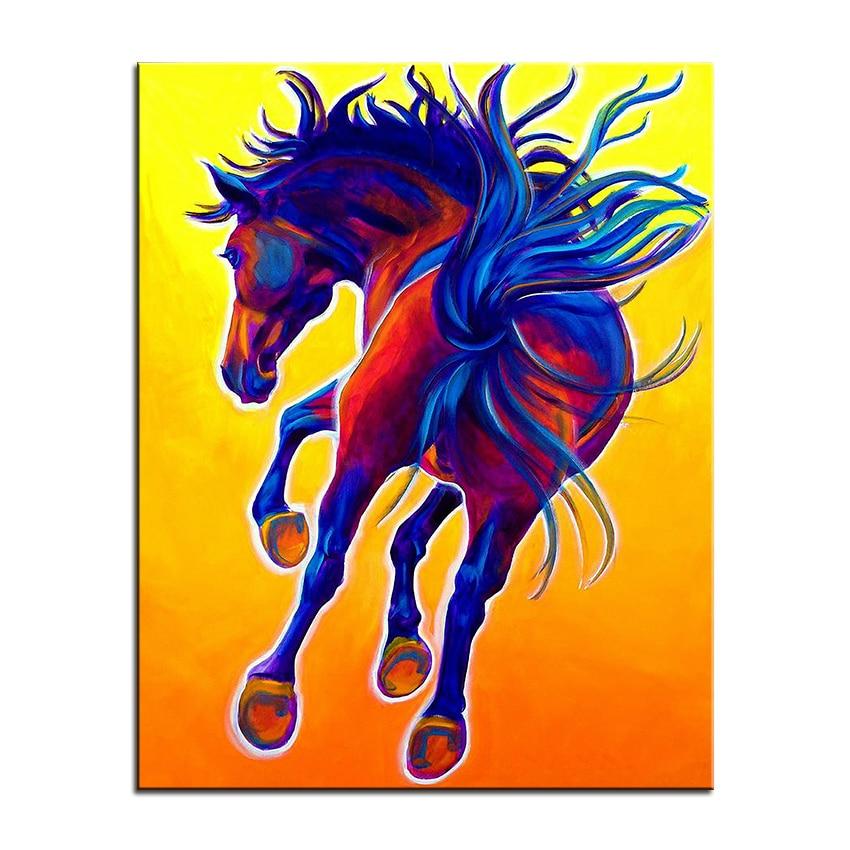 Frolicking Horse Canvas Oil Print-Furbaby Friends Gifts