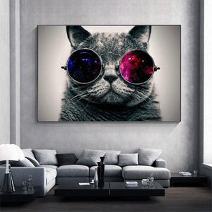 'Galaxy Cat' Canvas Oil Prints-Furbaby Friends Gifts