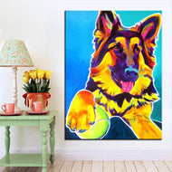 German Shepherd Canvas Oil Print-Furbaby Friends Gifts