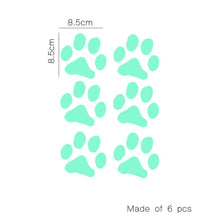 Load image into Gallery viewer, Glow-in-the-Dark Paw Stickers-Furbaby Friends Gifts