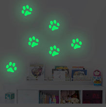 Cargar imagen en el visor de la galería, Glow-in-the-Dark Paw Stickers-Furbaby Friends Gifts