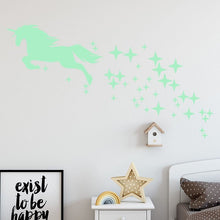 Afbeelding in Gallery-weergave laden, Glow in the Dark Unicorn &amp; Stars Decal Stickers-Furbaby Friends Gifts