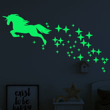 Carica l&#39;immagine nel visualizzatore di Gallery, Glow in the Dark Unicorn &amp; Stars Decal Stickers-Furbaby Friends Gifts
