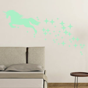 Glow in the Dark Unicorn & Stars Decal Stickers-Furbaby Friends Gifts