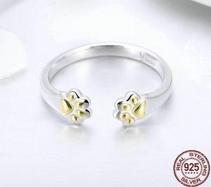 Gold & Silver 'Paw Hug' Adjustable Ring-Furbaby Friends Gifts