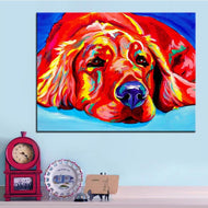 Golden Retriever Canvas Oil Print-Furbaby Friends Gifts