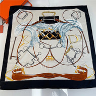 Hand Rolled Twill Silk Equestrian Scarf-Furbaby Friends Gifts