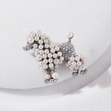 Carica l&#39;immagine nel visualizzatore di Gallery, Handmade Pearl &amp; Crystal Poodle Brooch-Furbaby Friends Gifts