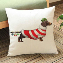 Load image into Gallery viewer, Have a Doxie Christmas! Cushion Covers-Furbaby Friends Gifts