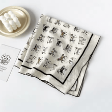 Load image into Gallery viewer, Horse Print Luxurious Silk Scarves-Furbaby Friends Gifts