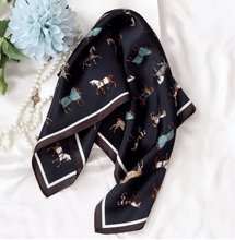Load image into Gallery viewer, Horse Print Luxurious Silk Scarves-Furbaby Friends Gifts
