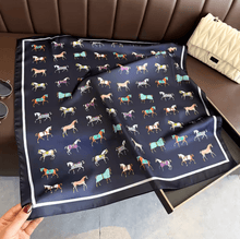 Load image into Gallery viewer, Horse Print Luxurious Silk Scarves-Furbaby Friends Gifts
