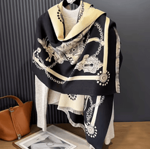 Carica l&#39;immagine nel visualizzatore di Gallery, Horse Print Reversible Winter Cashmere Pashmina Scarves-Furbaby Friends Gifts