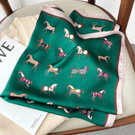 Horse Print Luxurious Silk Scarves-Furbaby Friends Gifts