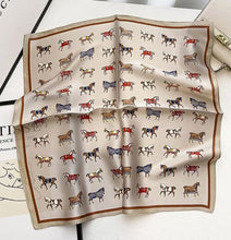 Carregar imagem no visualizador da galeria, Horse Print Silk Scarves-Furbaby Friends Gifts